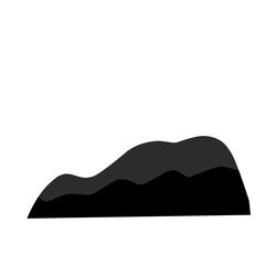 Mountain silhouette vector icon. Black and white mountain icon