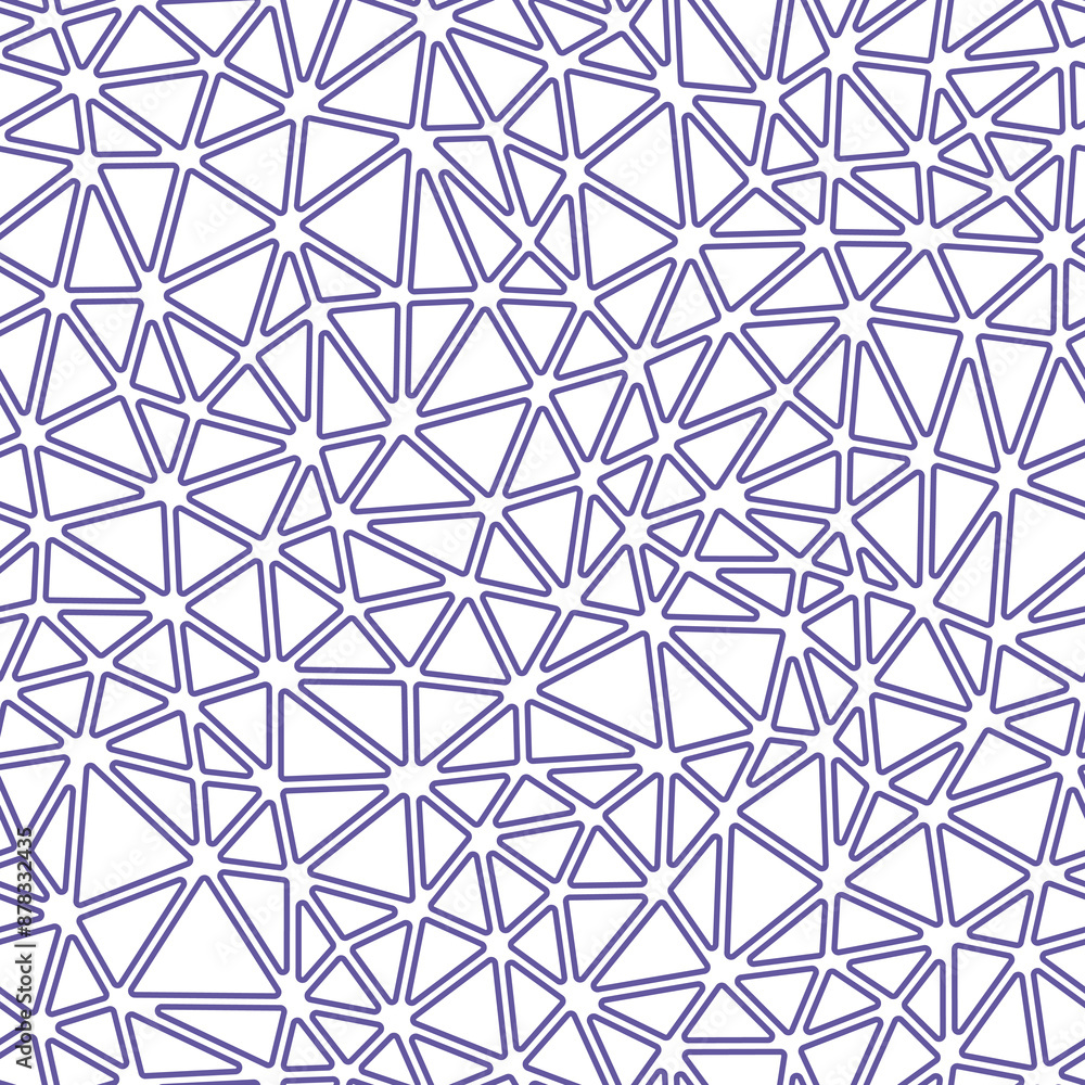 Poster abstract pattern of triangles with a solid color style. features small, rounded triangles outlined i