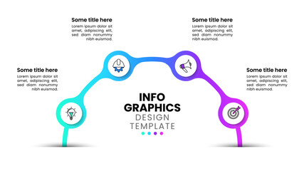 Infographic template. Abstract semicircle with 4 steps