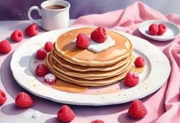 pancake dessert watercolor