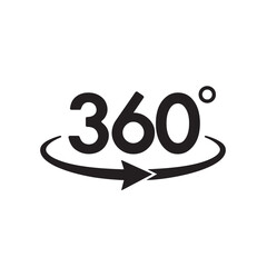 360 Degree Rotation Icon vector on white background