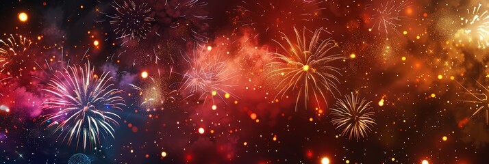 festive 4th of july background. Full with fireworks and USA flag. Independence Day (United States)
