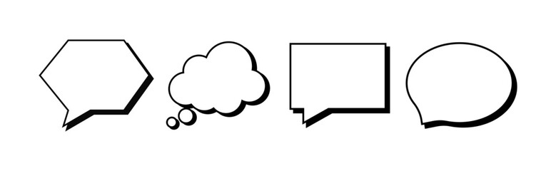 Message bubble set icons. Linear style. Vector icons.