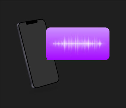 iPhone screen mockup. Voice Message Icon. Flat Style. Vector icon
