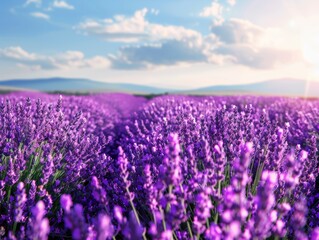 Fototapeta premium Lavender field during summer day