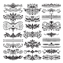 set of borders  and Corners vector illustration 