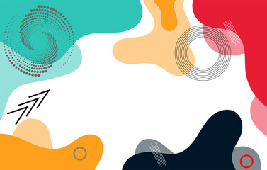 Colourfull abstract geometric pop art background. color paint splash pattern. design of trendy Memphis 80s-90s style