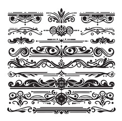 set of borders  and Corners vector illustration 