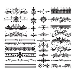  set of borders  and Corners vector illustration 