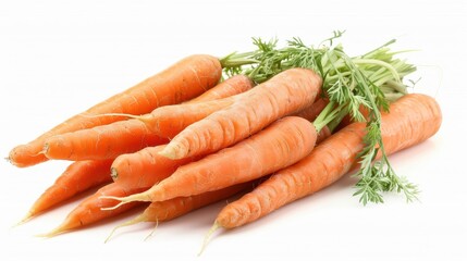 Fresh carrots isolated on white background.