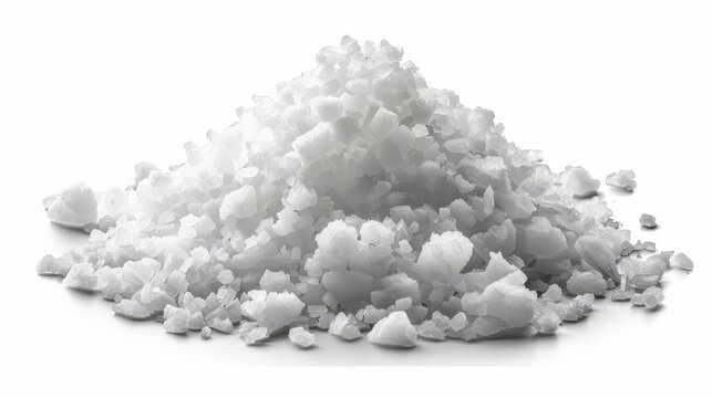 A pile of salt isolated on white background.