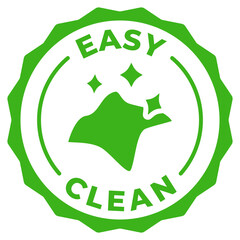 Easy clean green emblem. Shiny napkin green icon. Wipe vector illustration. Cleaning service badge. Housekeeping sign. Household symbol for product packaging. Easy clean badge.