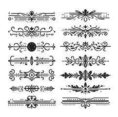  set of borders  and Corners vector illustration 