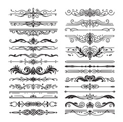 Fototapeta premium set of borders and Corners vector illustration 