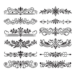  set of borders  and Corners vector illustration 