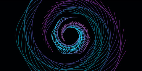 Modern abstract blue background with glowing geometric lines. Blue gradient hexagon shape design. Futuristic technology concept.. © sub