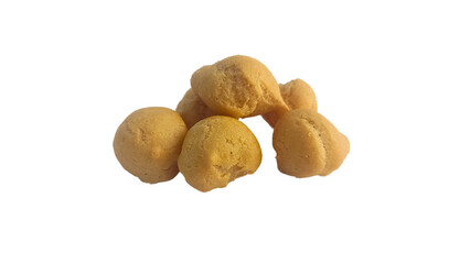 Kue soes kering, delicious cheese soes cake isolated on white background