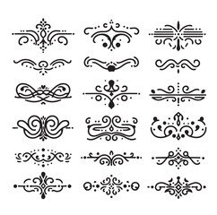  set of borders  and Corners vector illustration 