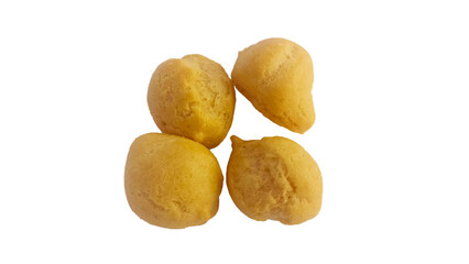 Kue soes kering, delicious cheese soes cake isolated on white background