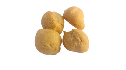 Kue soes kering, delicious cheese soes cake isolated on white background