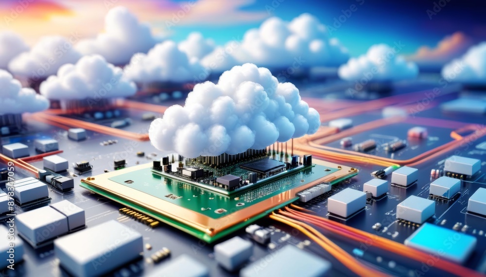 Poster background ai futuristic technology illustration digital modern background computing cloud datacente