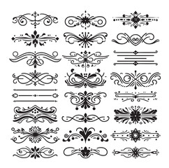  set of borders  and Corners vector illustration 