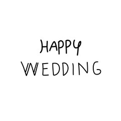 Happy Wedding Hand Lettering