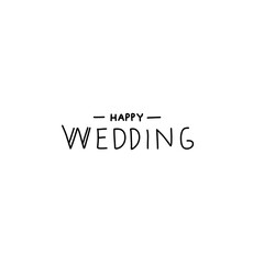Happy Wedding Hand Lettering