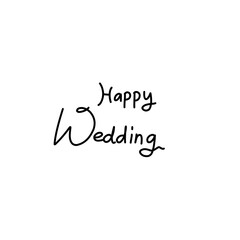 Happy Wedding Hand Lettering