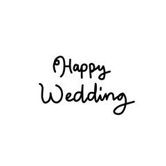 Happy Wedding Hand Lettering