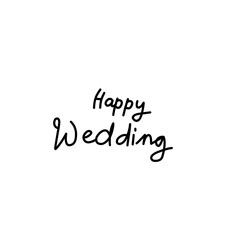 Happy Wedding Hand Lettering
