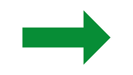 A solid green directional arrow pointing right offers clear visual navigation for website buttons or advertising promotions, set on white.