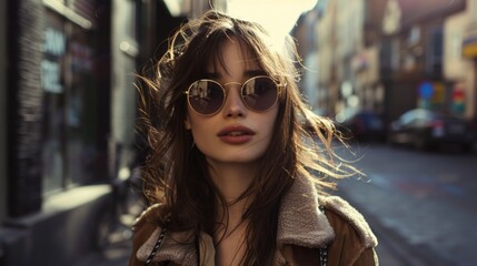 Fashion woman model on an street