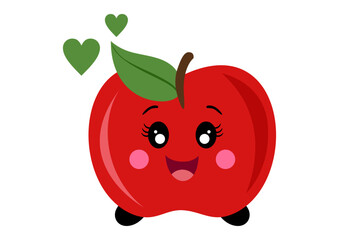 Funny happy red apple mascot