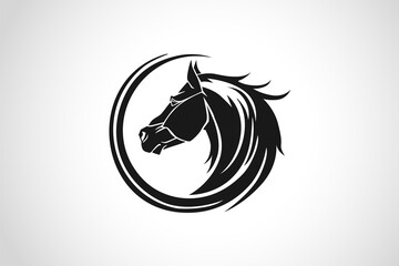 Horse black logo design