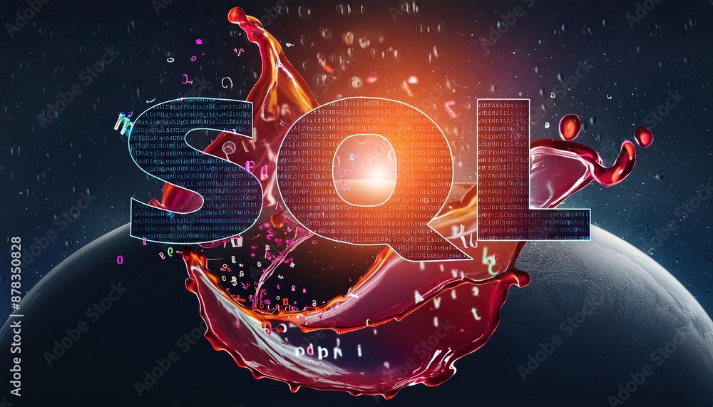 Poster sql abstract digital art background design