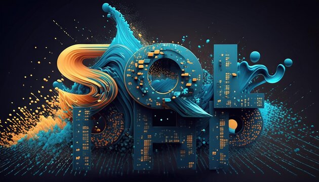Futuristic Digital Art Depicting SQL Database Concept