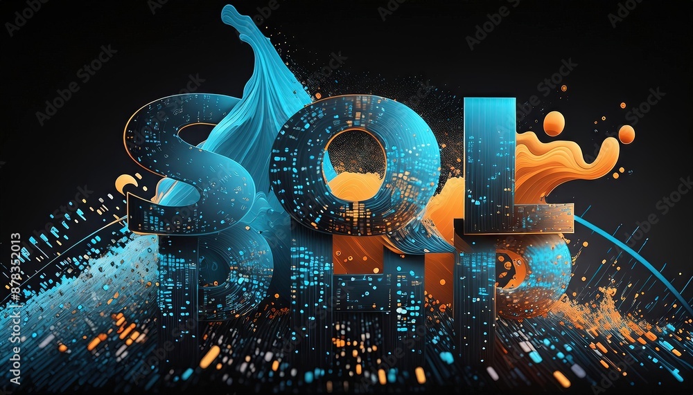 Poster sql database abstract digital art