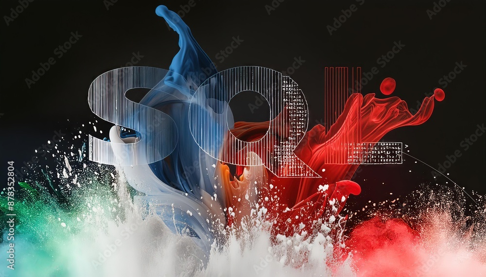Aufkleber colorful abstract art of sql text