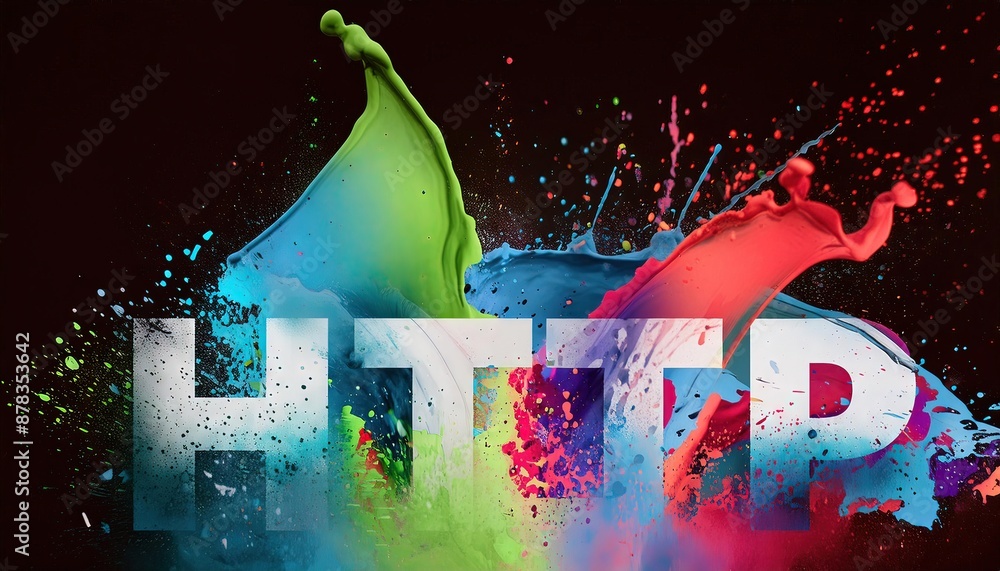 Poster colorful digital art representing http protocol