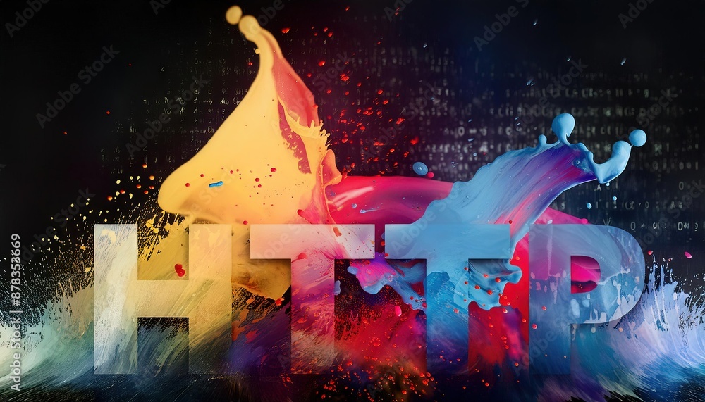 Poster colorful digital art featuring http protocol
