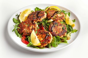 Flaky Dijon Balsamic Salmon Cakes with Roasted Red Peppers and Lemon
