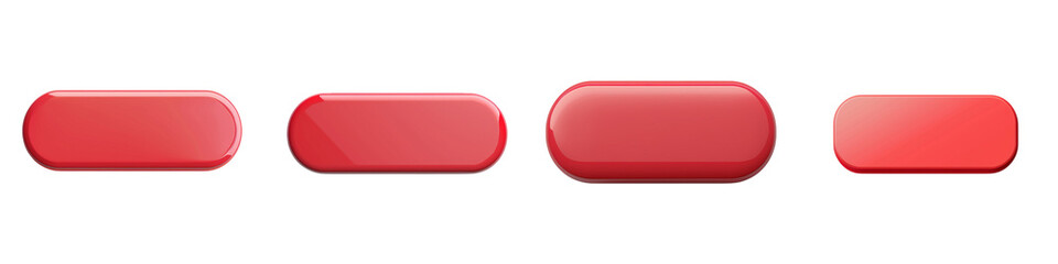 set of A minimalistic design with a 2d simple red bar, oval icon, on a transparent background