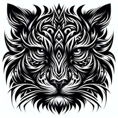 Fototapeta premium Monochromatic Tribal tattoo Design