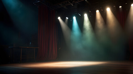 stage with spotlight, ai generated