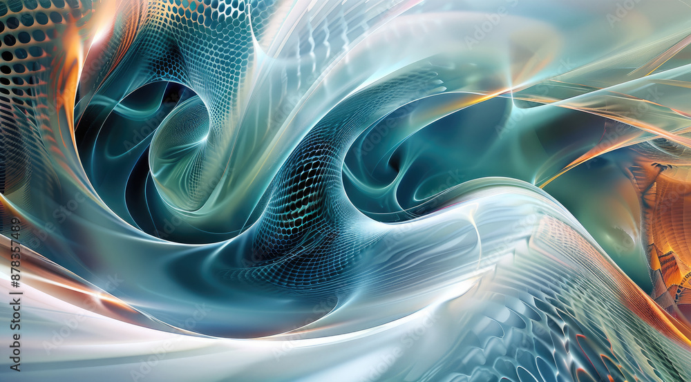 Aufkleber modern abstract digital artwork, algorithmic designs. generative ai.