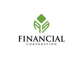 letter A and S logo design abstract leaf geometric shape