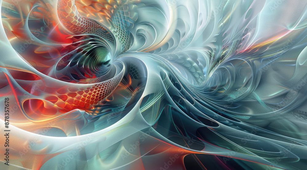 Aufkleber modern abstract digital artwork, algorithmic designs. generative ai.