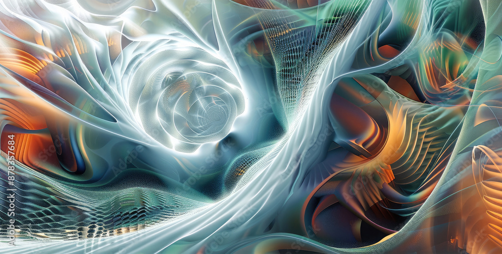 Aufkleber Modern abstract digital artwork, algorithmic designs. Generative AI.