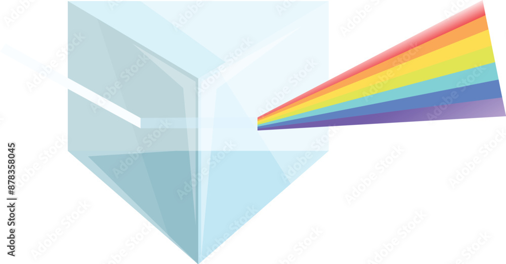 Poster light beam refracting through prism creating visible light spectrum